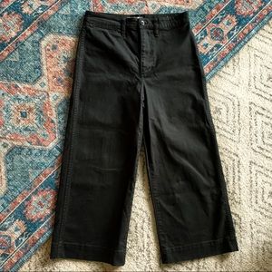 Madewell Wide Leg Crop Black Denim